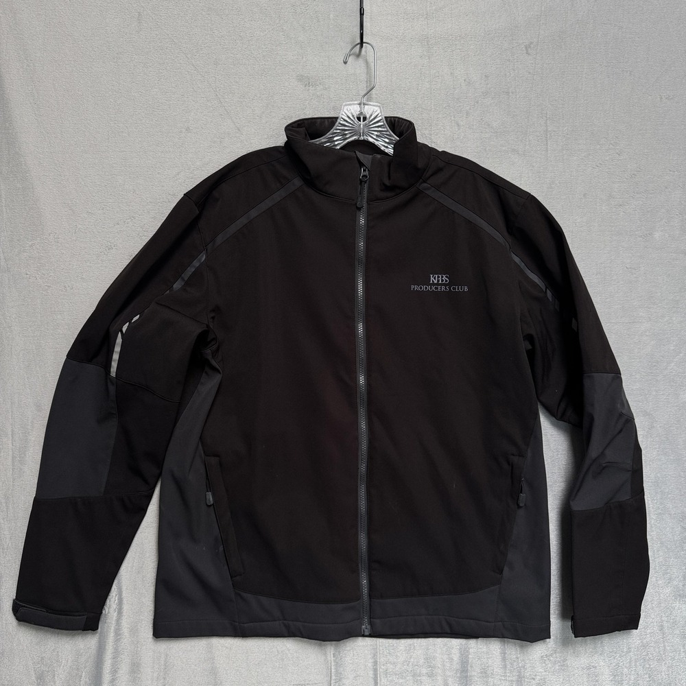 Port Authority Jacket Mens Large Black Soft Shell Full Zip KPBS Producers‎ Club